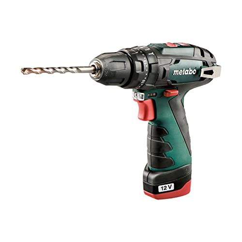 Metabo Akku-Schlagbohrschrauber PowerMaxx SB Basic (600385500) 12V 2x Li-Ion; Ladegerät LC 40; Kunststoffkoffer, Art des Akkupacks: Li-Ion , Akkuspannung: 12 V, Akkukapazität: 2 x 2 Ah von metabo