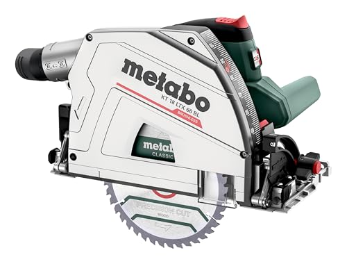 metabo Akku-Tauchkreissäge KT 18 LTX 66 BL - 18 V, 66 mm Schnitttiefe, 165 mm Sägeblatt-Ø, 5000 U/min - Brushless Motor, präzise Führung, Staubabsaugung, variable Drehzahl - Inkl. metaBOX 340 von metabo