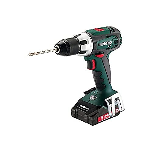 Metabo Akku-Bohrschrauber BS 18 LT Compact (602102530) 18V 2x Li-Ion; Ladegerät ASC 55; metaBOX 145, Art des Akkupacks: Li-Ion , Akkuspannung: 18 V, Akkukapazität: 2 x 2 Ah von metabo