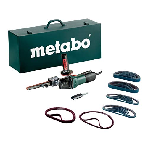 Metabo Bandfeile BFE 9-20 Set (602244500) Stahlblech-Tragkasten, Nennaufnahmeleistung: 950 W, Abgabeleistung: 510 W, Bandgeschwindigkeit Leerlauf: 9 - 20 m/s von metabo