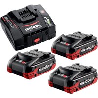 Metabo Basis Set 3x LiHDX Akkupack 18 V 4,0 Ah Akku ( 3x 624974000 ) + ASC 290 Ladegerät ( 627370000 ) von Metabo