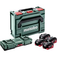 Metabo Basis Set LiHD 18V 4 x 10,0Ah Akkus Ladegerät ASC 145 DUO metaBOX 145 von Metabo