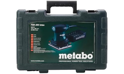 Metabo Sander FSR 200 Intec (600066500) Kunststoffkoffer, Schleifplatte: 114 x 102 mm (1/4 Sheet) , Schwingzahl bei Leerlauf: 26000 /min, Nennaufnahmeleistung: 200 W von metabo