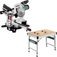Metabo - Kapp und Gehrungssäge kgs 254 m inkl. Multifunktionstisch Werkbank MWB100 von Metabo