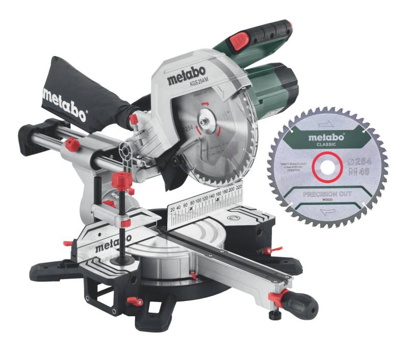 Metabo Kappzugsäge KGS 254 M inkl. 2 x Hartmetall-Sägeblatt von Metabo