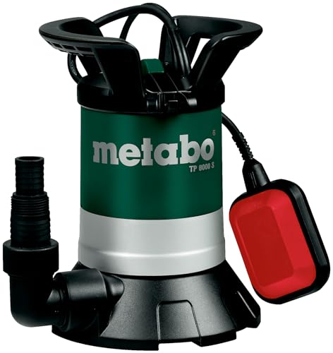 Metabo Klarwasser-Tauchpumpe TP 8000 S (0250800000) Karton, Nennaufnahmeleistung: 350 W, Max. Fördermenge: 8000 l/h, Max. Förderhöhe: 7 m von metabo