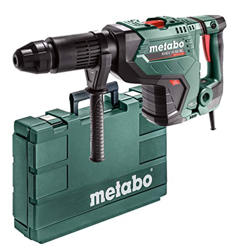metabo Kombihammer KHEV 11-52 BL - 18.8 J, 1500 W, SDS-max - Bürstenlos, Vibrationsdämpfung, für Hammerbohren und Meißeln - Inkl. Kunststoffkoffer und Zusatzhandgriff von metabo