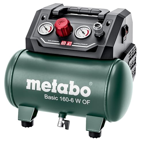 Metabo Kompressor Basic 160-6 W OF (Kessel 6 l, Max. Druck 8 bar, Ansaugleistung 160 l/min, Füllleistung 65 l/min, Max. Drehzahl 3500 /min, kompaktes Design) 601501000 von metabo