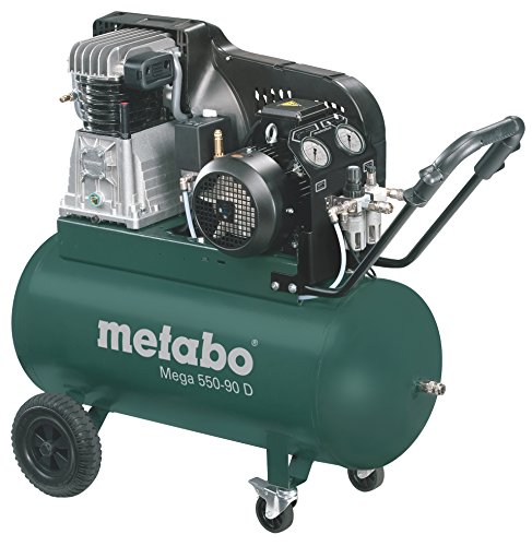 Metabo Kompressor Mega Mega 550-90 D (601540000) Karton, Ansaugleistung: 510 l/min, Füllleistung: 395 l/min, Effektive Liefermenge (bei 80% max. Druck): 360 l/min von metabo