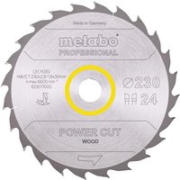 Kreissägeblatt Holz Power Cut 230x30 mm 24 wz 20° hw/ct Handkreissägen - Metabo von Metabo