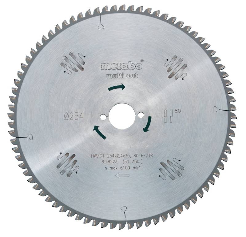 Metabo Kreissägeblatt multi cut professional Ø 254 mm Bohrung Ø 30 mm von Metabo