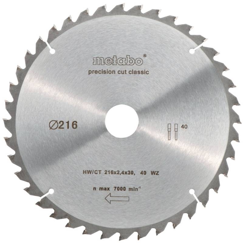 Metabo Kreissägeblatt precision cut wood classic Ø 216 mm Bohrung Ø 30 mm von Metabo