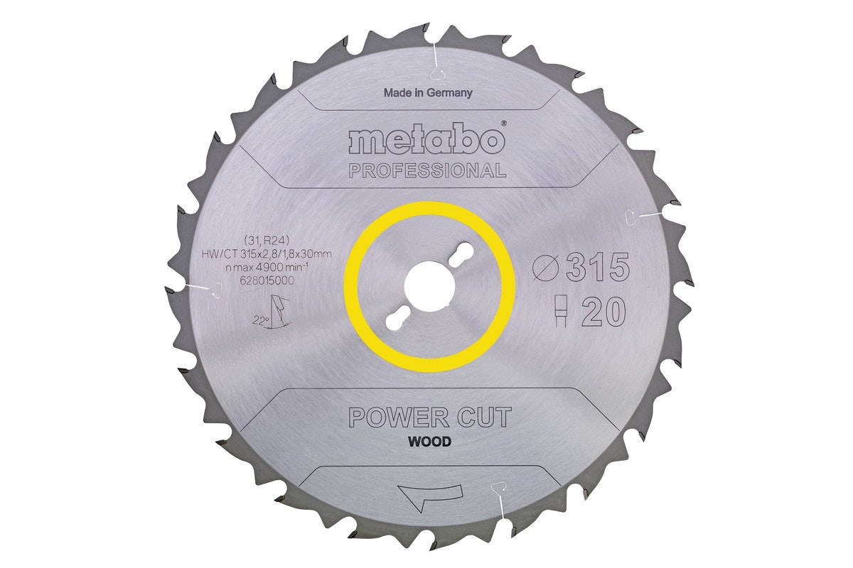 Metabo Sägeblatt "power cut wood - professional"315x3,0/2,0x30Z24 WZ 20° von Metabo