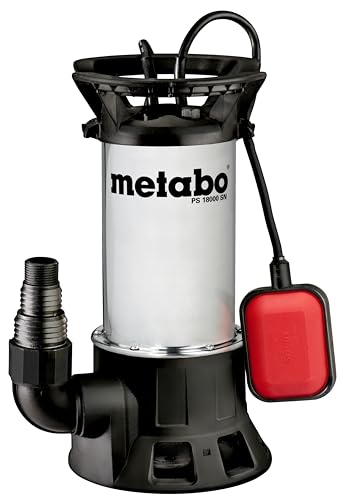 Metabo Schmutzwasser-Tauchpumpe PS 18000 SN (0251800000) Karton, Nennaufnahmeleistung: 1100 W, Max. Fördermenge: 19000 l/h, Max. Förderhöhe: 11 m von metabo