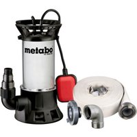Metabo Set Schmutzwasser-Tauchpumpe PS 18000 SN mit Ablauf-Garnitur mit Armaturen (15 m x 2"), Storzkupplung (2" x 1 1/2") und Winkelanschluss Edelstahl (1 ½“)"; Karton von Metabo