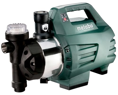 Metabo Hauswasserautomat HWAI 4500 Inox – 600979000 – Wasserpumpe mit 4500 l/h Fördermenge – Ideal für 1-3 Regner – 1300 W, 4,8 bar, 48 m Förderhöhe von metabo
