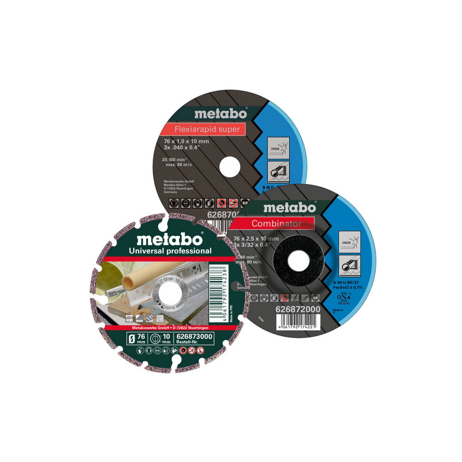 Metabo Trennscheiben-Set Ø 76 mm, 3 Stück Metabo Trennscheiben-Set Ø 76 mm, 3 Stück von Metabo