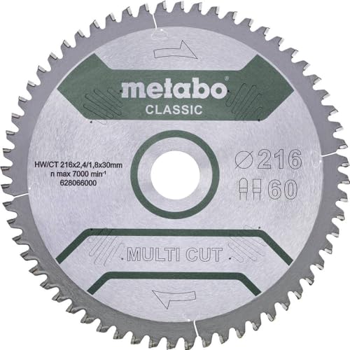 Metabowerke GmbH 628655000 MultiCutClassic 216x30 60FZ/TZ 5°neg/B Metabowerke GmbH 628655000 MultiCutClassic 216x30 60FZ/TZ 5°neg/B von metabo
