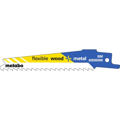 Säbelsägeblatt "flexible wood + metal" 100 x 0,9mm BiM 6 TPI 628265000, 5er-Pack von Metabo
