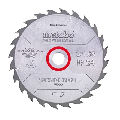 Sägeblatt "precision cut wood - professional" ø165 x 2,2/1,4 x 20 Z24 WZ 20° von Metabo