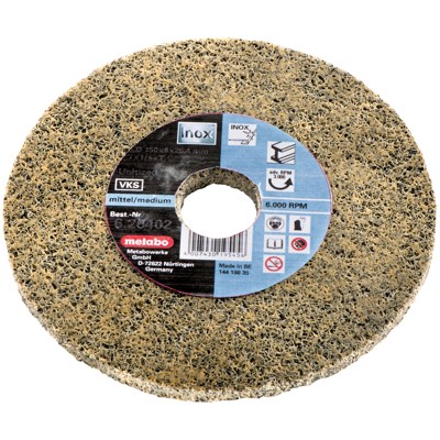Vlies-Kompaktschleifscheibe "Unitized", mittel, 125x6x22,23 mm, für Winkelschleifer (626483000) von Metabo