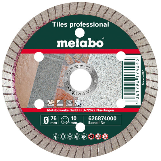 metabo® - Diamanttrennscheibe, 76x10,0mm, "TP", Fliesen "professional" (626874000) von Metabo