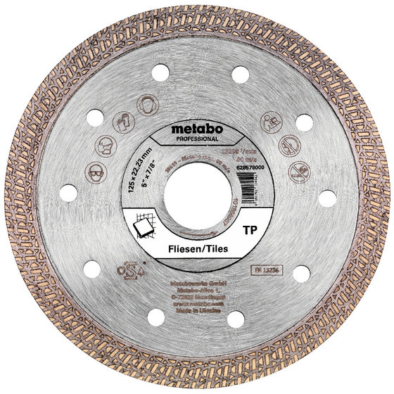 metabo® - Diamanttrennscheibe 125x22,23mm, "TP", Fliesen "professional" (628579000) von Metabo