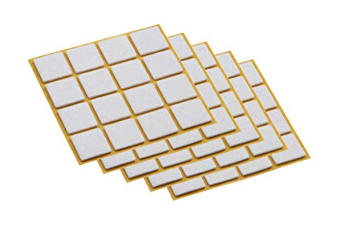 Metafranc Filz-Gleiter 22 x 22 mm - selbstklebend - weiß - 80 Stück - Effektiver Schutz Ihrer Möbel & Stühle / Möbelgleiter-Set für empfindliche Böden / Stuhlgleiter / Bodengleiter / 644956 von Metafranc
