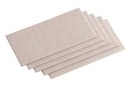 Metafranc Filz-Gleiter "TopSoft" 100 x 200 mm - selbstklebend - beige - 5 Stück - Effektiver Schutz Ihrer Möbel & Stühle / Möbelgleiter-Set für empfindliche Böden / Stuhlgleiter / Filz-Zuschnitt / 645416 von Metafranc