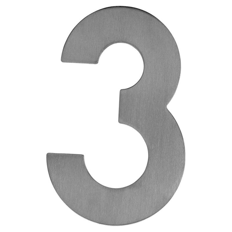 Metafranc Hausnummer '3' 12 cm, silbern von Metafranc