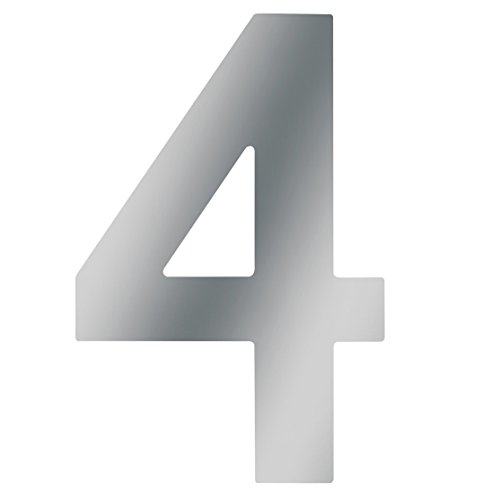 Metafranc Hausnummer 4 - Edelstahl - 120 mm - 3D Design - Gute Lesbarkeit - Individuelle Kombinationsmöglichkeiten / Beschriftung / Kennzeichnung / Ziffer / Haustür / Hauswand / Gartentor / 424037 von Metafranc