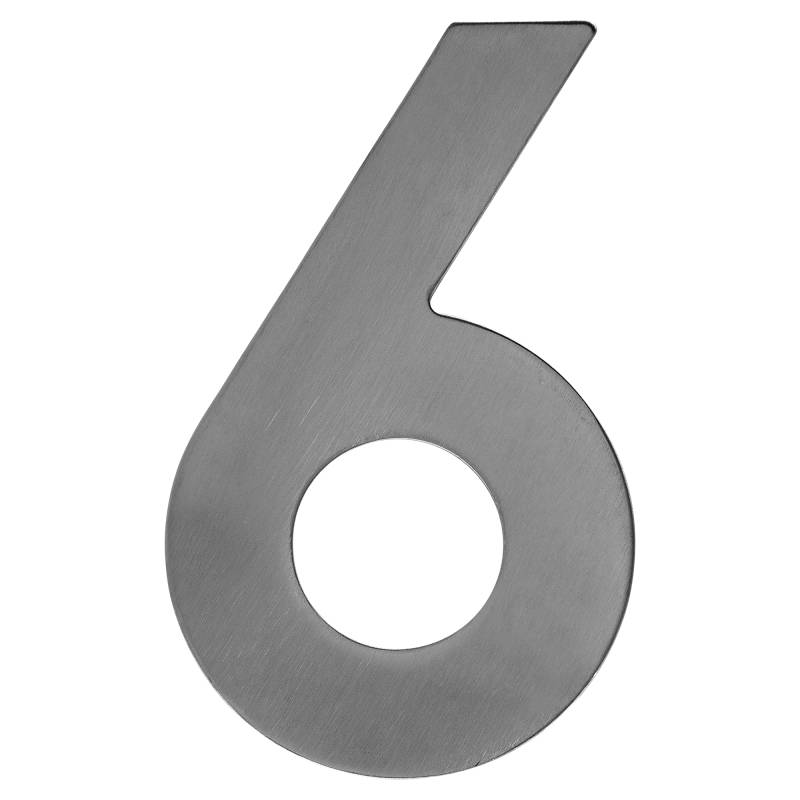 Metafranc Hausnummer '6' 12 cm, silbern von Metafranc