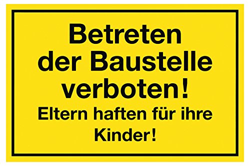 Metafranc Hinweisschild "Betreten der Baustelle verboten!" - 300 x 200 mm / Beschilderung / Verbotsschild / Zutrittsverbot / Privatgrundstück / Baustellenkennzeichnung / Gewerbekennzeichnung / 500230 von Metafranc