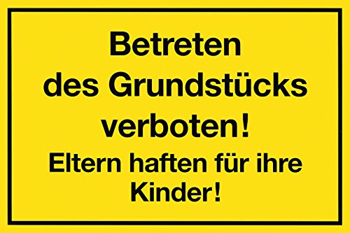 Metafranc Hinweisschild "Betreten des Grundstücks verboten!" - 250 x 150 mm /Beschilderung /Verbotsschild /Zutrittsverbot /Privatgrundstück /Grundstückskennzeichnung /Gewerbekennzeichnung / 500100 von Metafranc