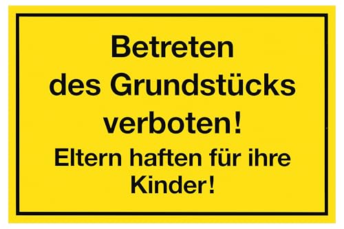 Metafranc Hinweisschild "Betreten des Grundstücks verboten!" - 400 x 250 mm / Beschilderung / Verbotsschild / Privatgrundstück / Grundstückskennzeichnung / Gewerbekennzeichnung / 500480 von Metafranc