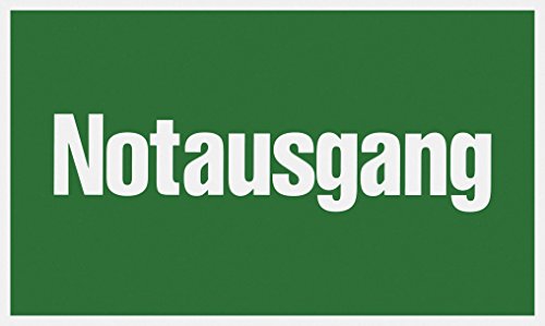 Metafranc Hinweisschild "Notausgang" - 250 x 150 mm / Beschilderung / Infoschild / Rettungsweg / Fluchtweg / Notausgang / Sicherheitsmarkierung / Gewerbekennzeichnung / 500140 von Metafranc