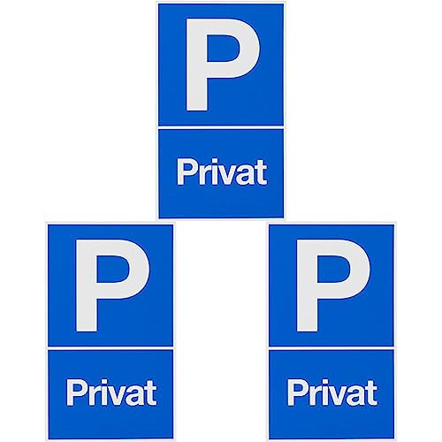 Metafranc Hinweisschild "P-Privat" - 250 x 150 mm/Beschilderung/Infoschild/Verbotsschild/Halteverbot/Parkverbot/Grundstückskennzeichnung/Gewerbekennzeichnung / 500180 (Packung mit 3) von Metafranc