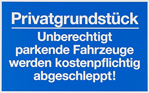 Metafranc Hinweisschild "Privatgrundstück unberechtigtes Parken" - 400 x 250 mm / Beschilderung / Verbotsschild / Halteverbot / Parkverbot / Grundstückskennzeichnung / Gewerbekennzeichnung / 500510 von Metafranc