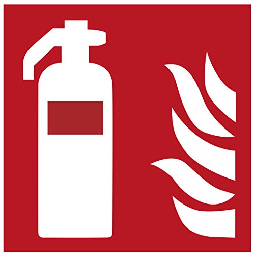 Metafranc Hinweisschild Symbol: Feuerlöscher - 150 x 150 mm, nachleuchtend / Beschilderung / Feuerlöscher / Erste-Hilfe-Kennzeichnung / Sicherheitsmarkierung / Gewerbekennzeichnung / 503840 von Metafranc