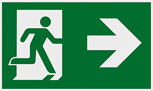 Metafranc Hinweisschild Symbol: Fluchttür rechts - 250 x 150 mm / Beschilderung / Infoschild / Rettungsweg / Fluchtweg / Notausgang / Sicherheitsmarkierung / Gewerbekennzeichnung / 500110 von Metafranc