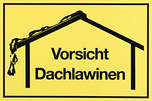 Metafranc Hinweisschild "Vorsicht Dachlawinen" - 300 x 200 mm / Beschilderung / Infoschild / Warnschild / Warnmarkierung / Sicherheitsmarkierung / Gefahrenhinweis / 500320 von Metafranc