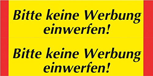 Metafranc Klebeschild "Bitte keine Werbung einwerfen" - 70 x 30 mm, 2 Stück / Beschilderung / Infoschild / Briefkastenschild / 501080 von Metafranc