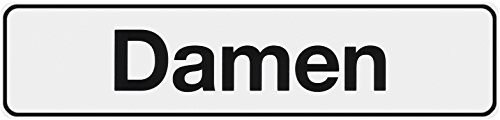 Metafranc Klebeschild "Damen" - 200 x 48 mm / Beschilderung / Infoschild / Türschild / Gewerbekennzeichnung / Grundstückskennzeichnung / Orientierung / 504100 von Metafranc