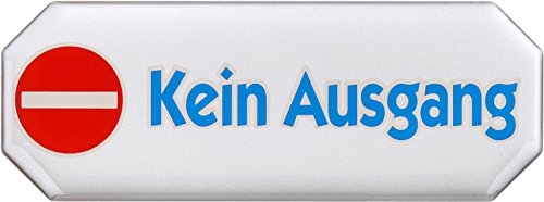 Metafranc Klebeschild "Kein Ausgang" - 107 x 40 mm - 3D-Effekt / Beschilderung / Infoschild / Türschild / Gewerbekennzeichnung / Grundstückskennzeichnung / Orientierung / 506320 von Metafranc