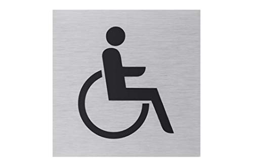 Metafranc Klebeschild Symbol: Rollstuhl - 80 x 80 mm - Aus Aluminium - In moderner Edelstahl-Optik - Selbstklebende Rückseite / Beschilderung / Infoschild / Gewerbekennzeichnung / 507110 Metafranc Klebeschild Symbol: Rollstuhl - 80 x 80 mm - Aus Aluminium - In moderner Edelstahl-Optik - Selbstklebende Rückseite / Beschilderung / Infoschild / Gewerbekennzeichnung / 507110 von Metafranc