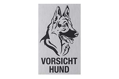 Metafranc Klebeschild "Vorsicht Hund" - 100 x 60 mm - Aus Aluminium - In moderner Edelstahl-Optik - Selbstklebende Rückseite / Beschilderung / Infoschild / Wachhund / 507420 Metafranc Klebeschild "Vorsicht Hund" - 100 x 60 mm - Aus Aluminium - In moderner Edelstahl-Optik - Selbstklebende Rückseite / Beschilderung / Infoschild / Wachhund / 507420 von Metafranc