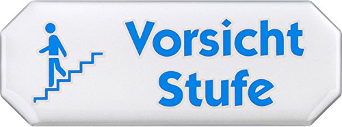 Metafranc Klebeschild "Vorsicht Stufe" - 107 x 40 mm - 3D-Effekt / Beschilderung / Infoschild / Warnschild / Warnmarkierung / Sicherheitsmarkierung / Gefahrenhinweis / 506480 von Metafranc