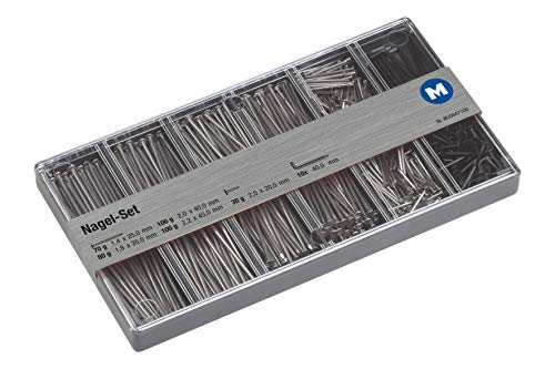 Metafranc Nagel-Sortiment 10-teilig + 380 g - Drahtstifte & Kammzwecken im Set - Vorsortiert in praktischer Kunststoffbox - Geeignet für Haus, Werkstatt & Co. / Nagel-Set / Sortimentskasten / 947100 Metafranc Nagel-Sortiment 10-teilig + 380 g - Drahtstifte & Kammzwecken im Set - Vorsortiert in praktischer Kunststoffbox - Geeignet für Haus, Werkstatt & Co. / Nagel-Set / Sortimentskasten / 947100 von Metafranc