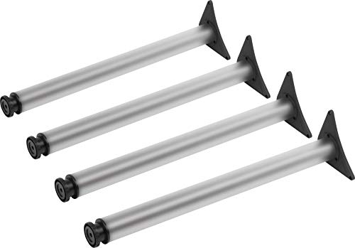 Metafranc Tischbeine 710 mm - Praktisches 4-er Set - Moderner Aluminiumlook - Höhenverstellbar - 150 kg Tragkraft - Ideal für alle gängige Tischhöhen / Möbelfuß / Verstellfuß / Teleskopfuß / 620209 von Metafranc