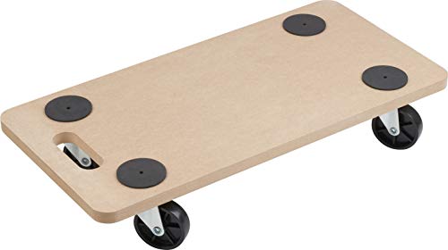 Metafranc Transportroller 590 x 290 mm - 200 kg Tragkraft - MDF-Platte - PP-Räder / Möbelroller / Transporthilfe für Umzug / Rollwagen für Möbel-Transport / Kistenroller aus Holz / 820040 von Metafranc